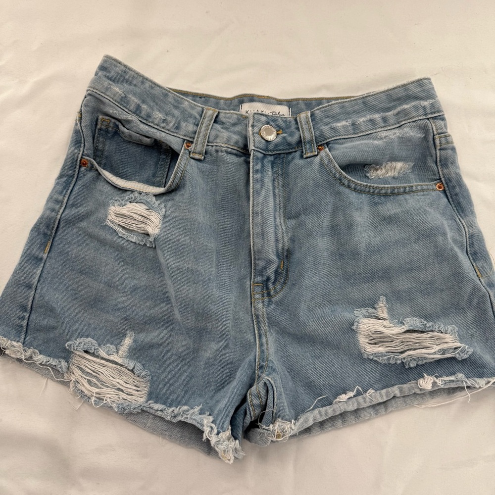 Wild fable Distressed Light Blue Denim Shorts